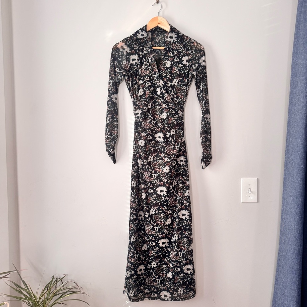 Midi Mesh Print Dress